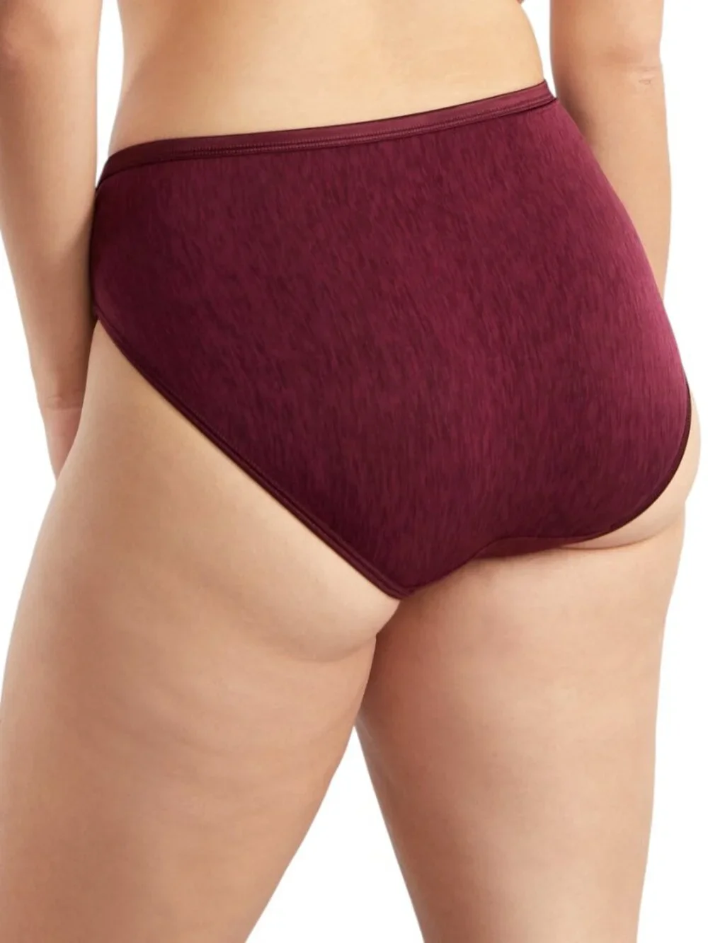 3 NWT Vanity Fair 13108 Illumination Hi Cut Brief Panty Panties Maroon Red 8/XL